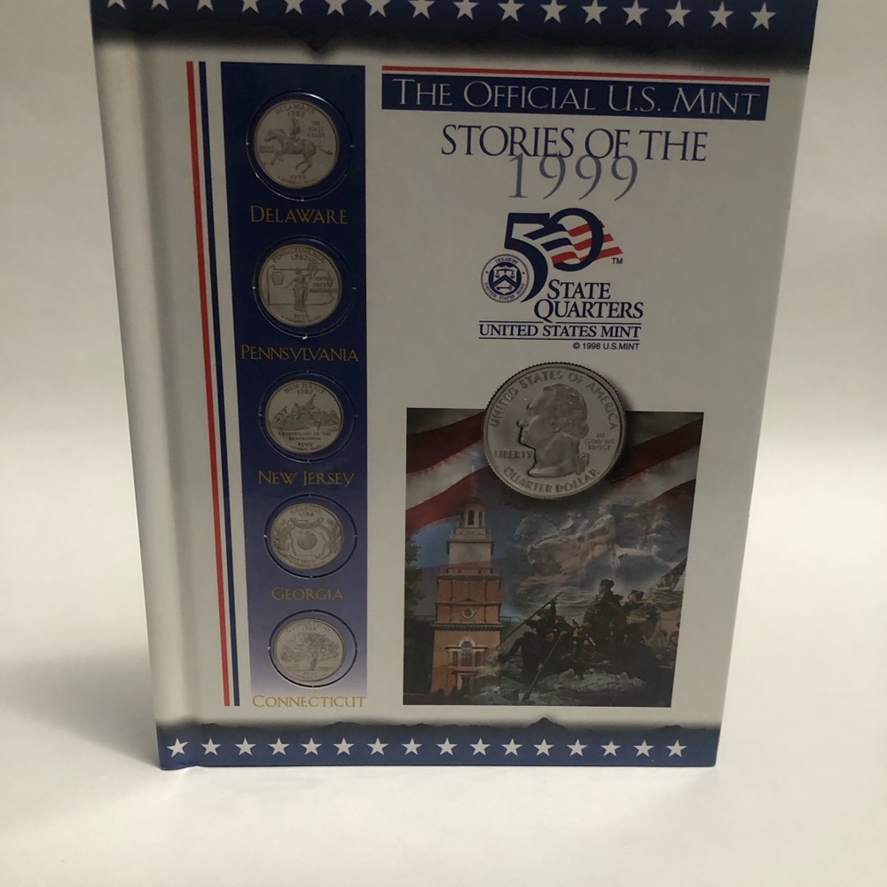 Official US Mint Stories of 1999 State Quarters Book Hardback Vintage Coin